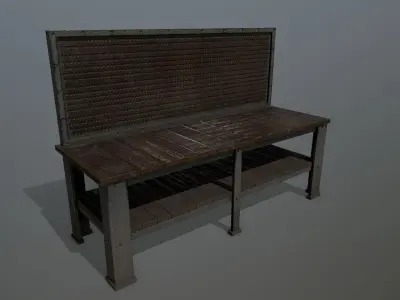 workbench bench Low-poly 3D model