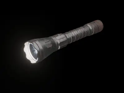 Flashlight rusty Low-poly 3D model