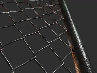 Barricade Fence with Razor Wire 3D model