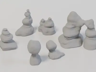 Model Railway - HO Scale Landscape - Thunder Mountain Hoodoos 3D print model