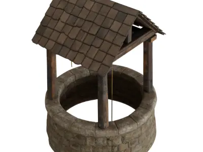 Ancient building water well 3D model