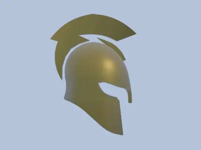 HELMET gold spartan Free 3D model