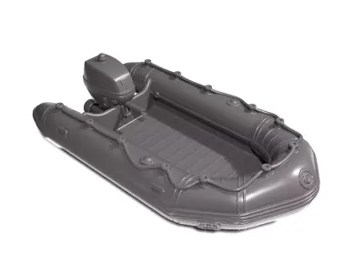 Inflatable boat with motor 3D print model
