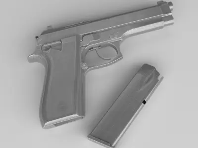 Pistol Taurus T92 in 3D model Low-poly 3D model