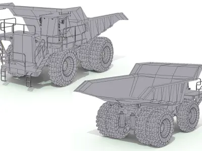 Dump Truck Low-poly 3D model shop