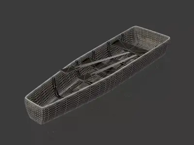 wood boat Free low-poly 3D model