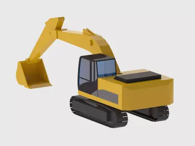 Excavator Earthmoving 336D Simplified Low-poly 3D model