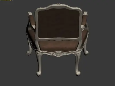 oxford armchair seater people Low-poly 3D model