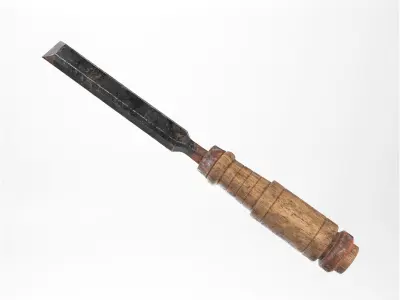 Old Rusty Chisel Set 3D Models Low-poly 3D model