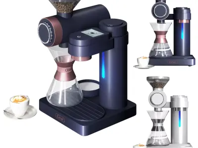 Gevi Smart Pour-over Coffee Machine 2 color versions 3D model