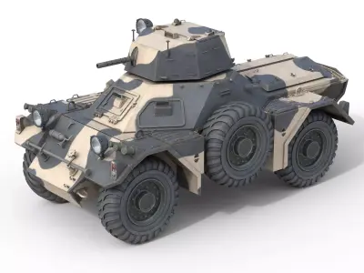 Ferret Mk 2 armoured car Low-poly 3D model