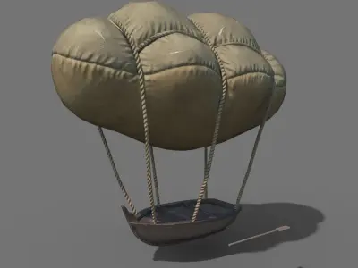 Flying Rowboat Low-poly 3D model