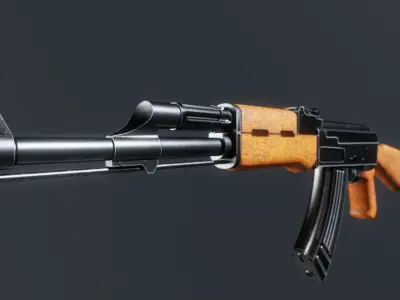 AK-47 Game Ready 3D Model Low-poly 3D model