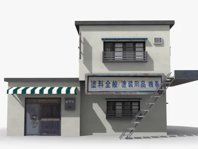 Japanese House x6 Low-poly 3D model purchase