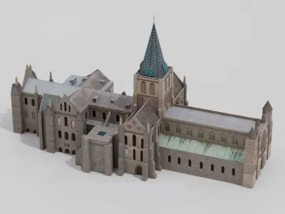 Rochester Cathedral Low-poly 3D model