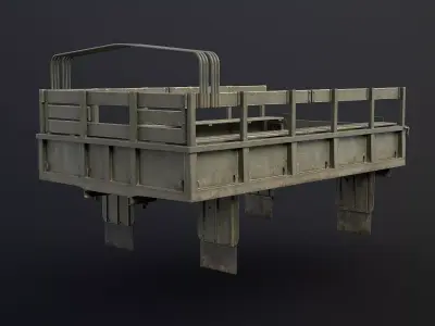 Kraz-255B Cargo Bed Game Ready Low-poly 3D model