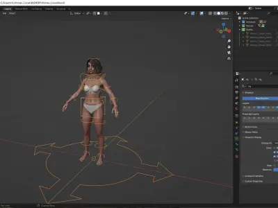 Woman - Military Outfit 5 - Modular - Rigged Low-poly 3D model