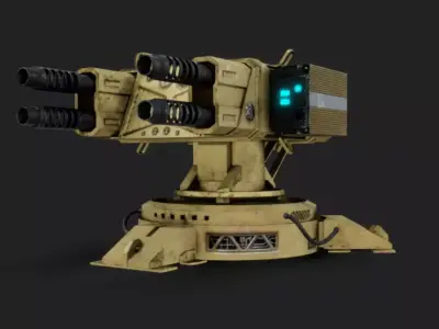 SciFi Turret Low-poly 3D model