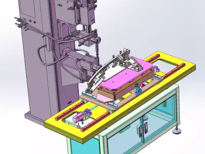 Projection welding machine feeding fixture workbench 3D model