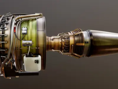 Airbus A320 Airplane Enigne Turbofan 3D model