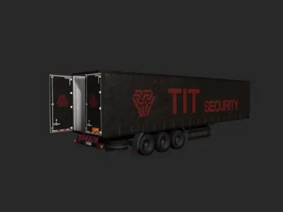Truck Trailer Low-poly 3D model from CGTrader