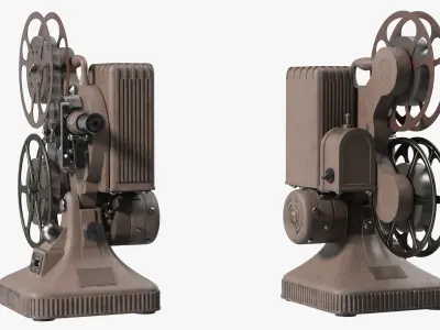 Movie Projector and Projection Screen Collection 3D model