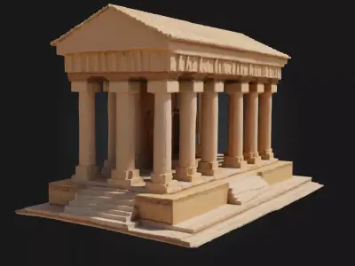 Cardboard Parthenon Model  A Playful Take on Ancient Grandeur 3D model