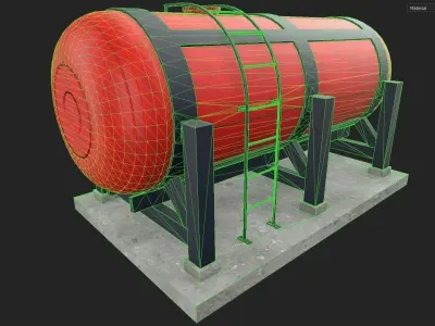 liquid tank M1 - New Low-poly 3D model
