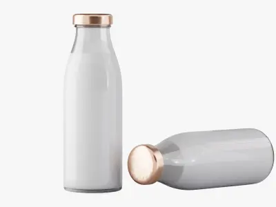 Glass Milk Bottle 3D model