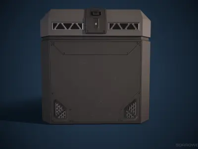 Sci-fi Chest 2 Low Poly Game Asset Low-poly 3D model Low-poly 3D model