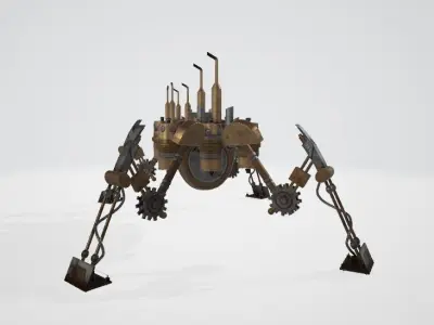 Steampunk land walker 3D model