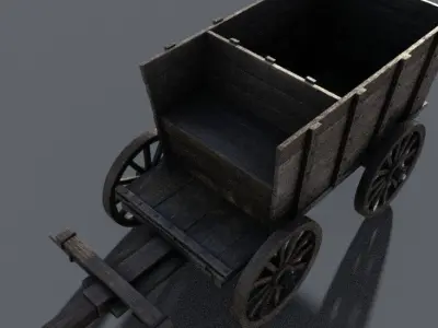 wagon medieval Low-poly 3D model