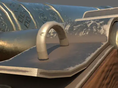 Indian cannon Low-poly 3D model