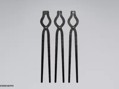 Medieval Blacksmith Tongs Low-poly 3D model