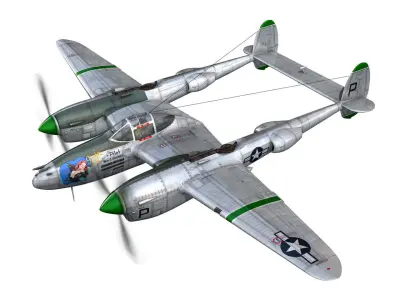 Lockheed P-38 Lightning Shadys Lady 3D model
