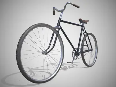 Vintage Bicycle Black - Updated for 2021 Low-poly 3D model