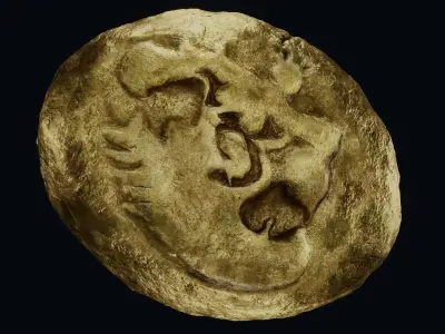 Lydian Coin Low-poly 3D model