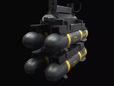 Hellfire Missiles with Army Textures 3D model
