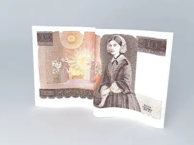 English Tenner 1990  Free 3D model