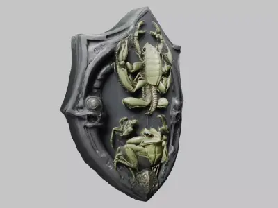 3D Scorpion Shield Emblem Low-poly 3D model