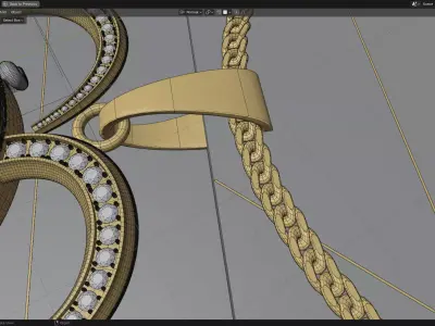 neckless pedant  jewelry diamond 3D model