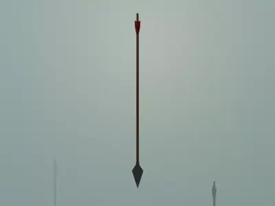  Bow and Arrow Set - Medieval Longbow with Quiver 3D model