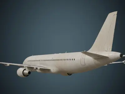 Airliner 1D Low-poly 3D model