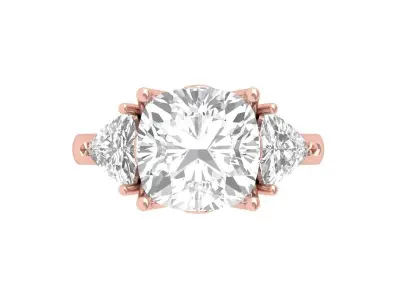 Cushion 3 Stone Ring 3D print model