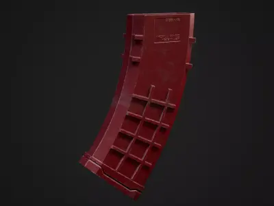 Assault Rifle Magazine Red Low-poly 3D model