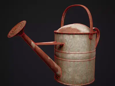 Old Watering Can Low-poly 3D model
