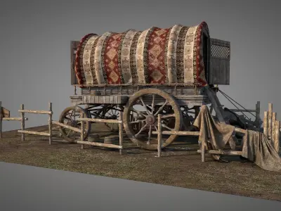 Gypsy Vardo Caravan 3D model