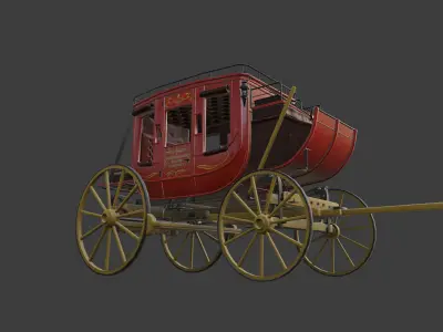 Antique Wood Wagons 3D model