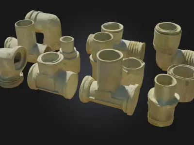 Plumbing Fittings Collection Versatile Pipe Connectors 3D model
