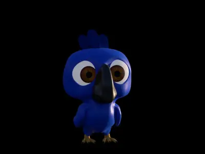 Cartoon Parrot  3D model